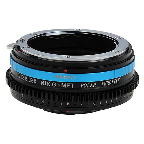 Vizelex 폴라 스로틀 렌즈 마운트 어댑터 - Nikon Nikkor F 마운트 G- 타입 D / SLR 렌즈 - 마이크로 포스 (MFT, M4 / 3) 마운트 미러리스 카메라 바디 - 원형 편광 필터 내장