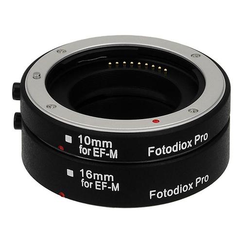 극단적 인 클로즈업 사진을위한 캐논 EOS M (EF-M) 마운트 미러리스 카메라 용 Fotodiox Pro 자동 매크로 확장 튜브 세트