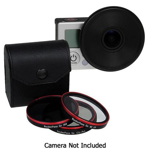 WonderPana Go H3 Naked 표준 키트 - GoTough 필터 어댑터 시스템 f / GoPro HERO3 (HERO3 + 아님) 3 개의 필터 (UV, CPL, ND8)가있는 케이스가없는 네이 키드 카메라