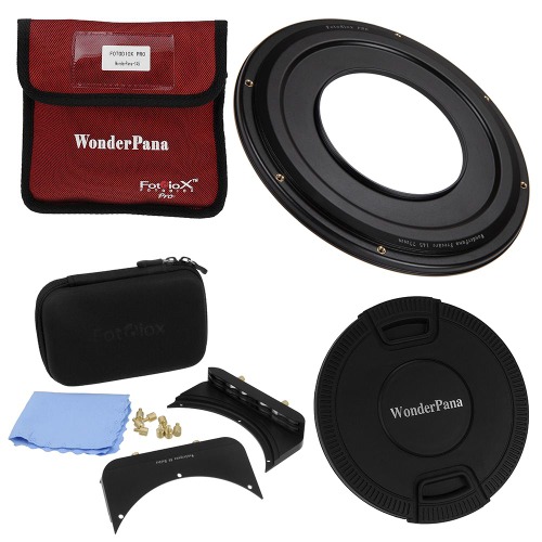 Fotodiox Pro의 WonderPana FreeAtc 스텝 업 링, 캡 및 브라킷  -   77mm, 82mm 또는 95mm 렌즈 스레드 용 WonderPana 필터 용   알루마이트 블랙 메탈 스텝 업 링