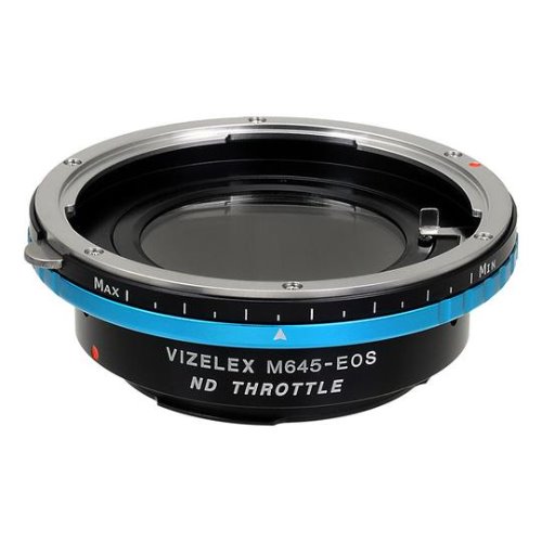 Vizelex ND 스로틀 렌즈 마운트 어댑터-Mamiya 645 (M645) 렌즈를 Canon EOS (EF, EF-S) 마운트 렌즈에 가변 ND 필터가 내장 된 SLR 카메라 본체 장착 (1-8 스톱)