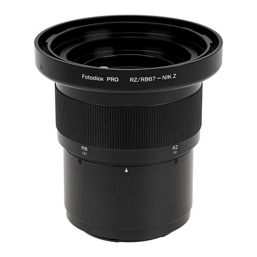 Fotodiox Pro 렌즈 마운트 어댑터-Mamiya RB67 / RZ67 마운트 렌즈-초점 헬리 코이 드가 내장 된 Nikon Z-Mount 미러리스 카메라 바디