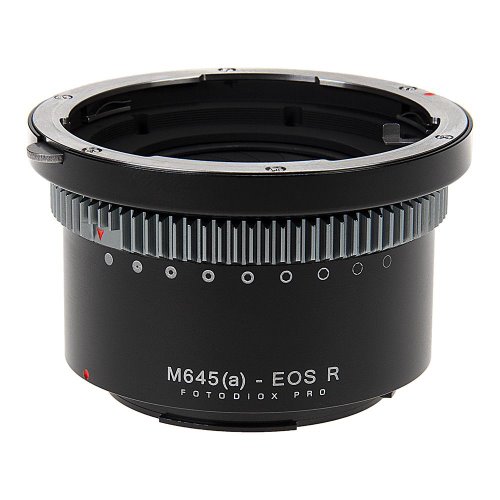 Mamiya 645 (M645)와 호환되는 Fotodiox Pro 렌즈 마운트 어댑터 캐논 RF (EOS-R) 마운트 미러리스 카메라 바디에 AF / AF-D 렌즈 마운트