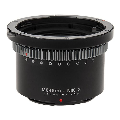 Mamiya 645 (M645)와 호환되는 Fotodiox Pro 렌즈 마운트 어댑터 Nikon Z-Mount 미러리스 카메라 바디에 AF / AF-D 렌즈 마운트