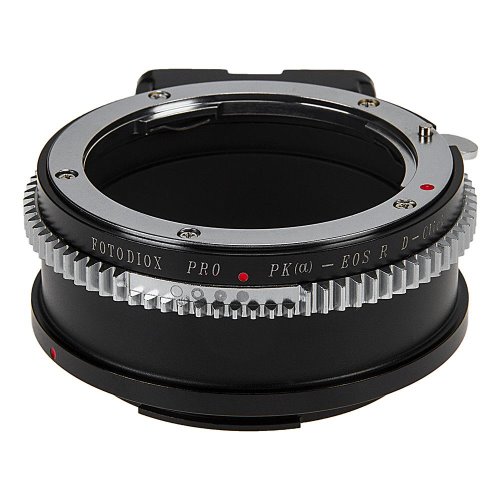 Pentax K Auto Focus Mount (PK AF) DSLR 렌즈와 Canon RF (EOS-R) 마운트 미러리스 카메라 바디와 호환되는 Fotodiox Pro 렌즈 마운트 어댑터