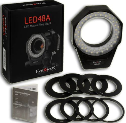 초상화 및 매크로 사진용 Fotodiox Pro LED-48a 링 라이트, 렌즈 필터 스레드에 적합