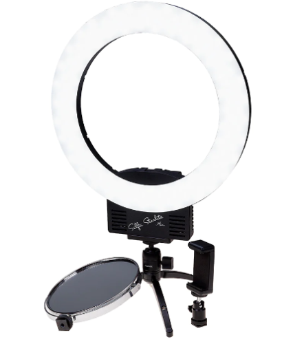 Fotodiox Selfie Starlite Mini w/ 탁상용 삼각대 - 사진, 메이크업, YouTube, 라이브 스트리밍 비디오 등을 위한 12인치 이중 색상 디머블 LED 링 라이트