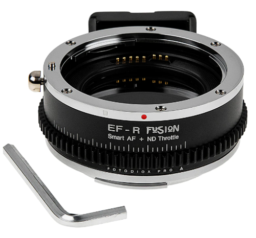 Vizelex ND 스로틀 퓨전 스마트 AF 렌즈 어댑터 - Canon EOS(EF / EF-S) 렌즈를 Canon RF 마운트 미러리스 카메라에 전자동 기능 및 내장형 가변 ND 필터(2~8스탑)