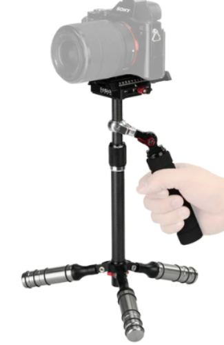 DSLR, MILC 및 GoPro 카메라용 Fotodiox Pro 탄소 섬유 짐벌 안정기 - 중소형 카메라용 핸드헬드 비디오 안정기 시스템 및 스텔스 카메라 지원