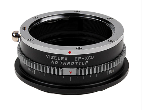 Vizelex ND 스로틀 렌즈 어댑터 - 가변 ND 필터가 내장된 Hasselblad X-System(XCD) 마운트 미러리스 카메라에 Canon EOS(EF / EF-S) D/SLR 렌즈와 호환(2~8스탑)
